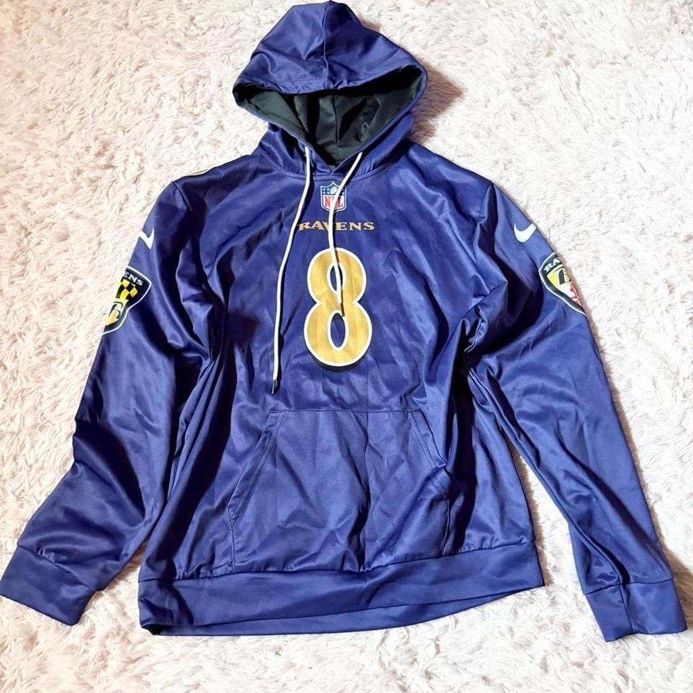 NFL Baltimore Ravens Football Fan Printed Hoodie Womens S Lamar Jackson Sports